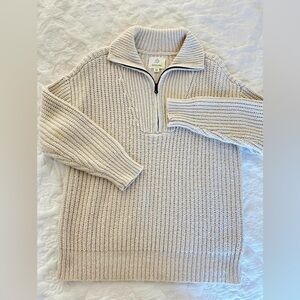 Offline by Aerie Cream Half-Zip Sweater